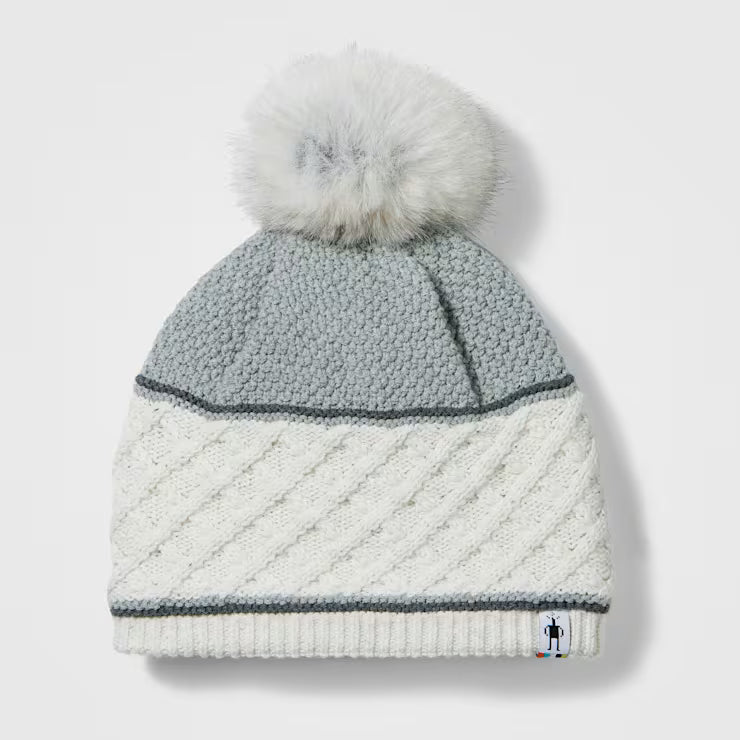 Cable Knit Colorblock Pom Beanie image 1