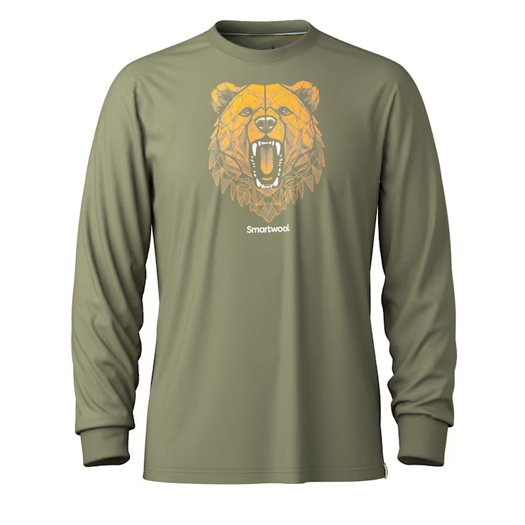 Geometric Bear Long Sleeve Graphic Tee image 1